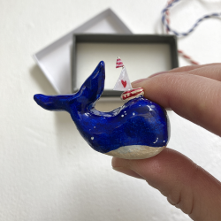 Blue Whale, Ceramic Figurine