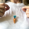 Ceramic Carrot Pendant on Sterling Silver Chain Necklace