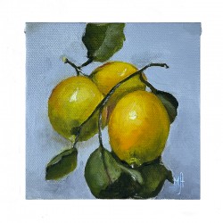 Organic Lemons, Oil Painting