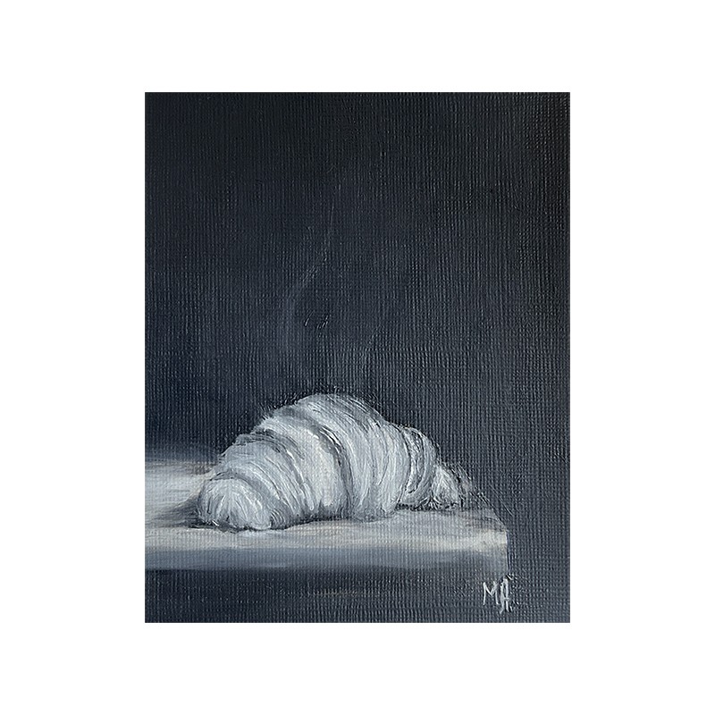 Hot Croissant, Oil Painting