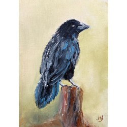 Blue bird original oil painting