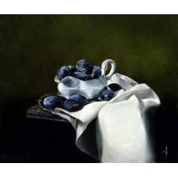 Still Life With Plums Oil Painting