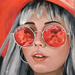 Through Rose-Tinted Glasses, Oil Painting