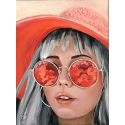 Through Rose-Tinted Glasses, Oil Painting