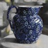 Porcelain Bloom Small Framed Oil Painting Of Still Life Blue Calico Jug